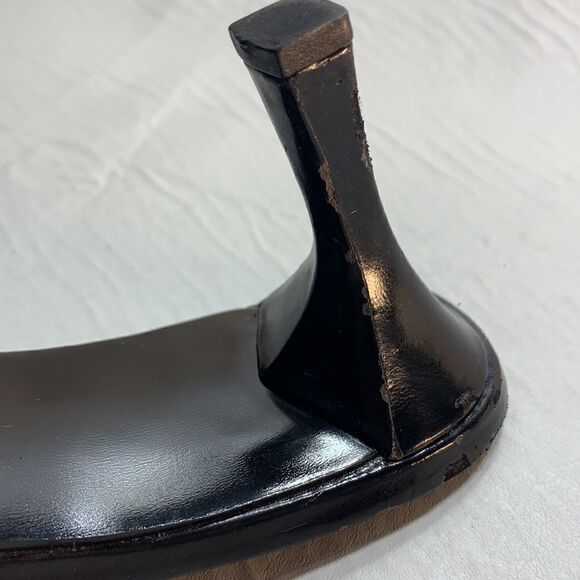 Nine West Black 3 Inch Heel Leather Upper Sexy Slimming Pointed Toe Woman 8 Med - Picture 5 of 11